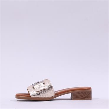 Oh My Sandals H Buckle Mule Slider - Gold